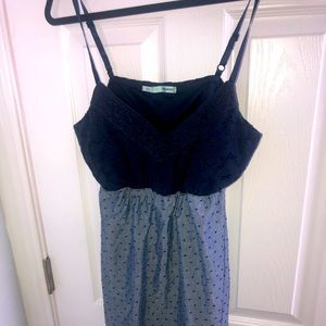 2 tone blue Jean colored dress with adjustable straps